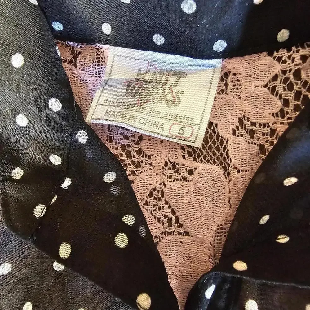 Girls' Polka Dot Dress with Lace Detail Size 5